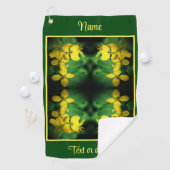 黄かわいらし色の野草の抽象芸術パーソナライズされた ゴルフタオル (インサイチュ)