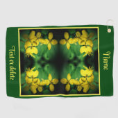 黄かわいらし色の野草の抽象芸術パーソナライズされた ゴルフタオル (横)