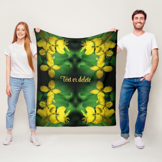 黄かわいらし色の野草の抽象芸術パーソナライズされた フリースブランケット (インサイチュ)