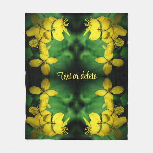 黄かわいらし色の野草の抽象芸術パーソナライズされた フリースブランケット (正面)