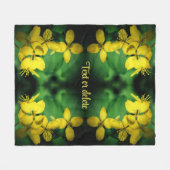 黄かわいらし色の野草の抽象芸術パーソナライズされた フリースブランケット (正面(横))