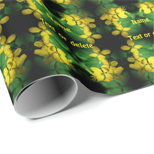 黄かわいらし色の野草の抽象芸術パーソナライズされた ラッピングペーパー (ロールコーナー)