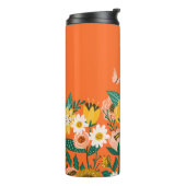 黄かわいらし色ひまわり野花と蝶 タンブラー (回転左)