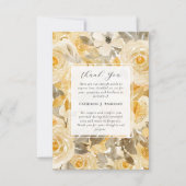 黄かわいらし色フローラフォト悔やみや弔慰葬儀 サンキューカード (正面)