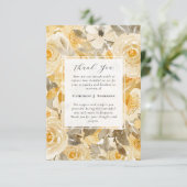 黄かわいらし色フローラフォト悔やみや弔慰葬儀 サンキューカード (スタンド正面)