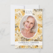 黄かわいらし色フローラフォト悔やみや弔慰葬儀 サンキューカード (裏面)