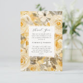 黄かわいらし色フローラフォト悔やみや弔慰葬儀 サンキューカード (スタンド正面)