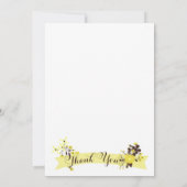 黄かわいらし色フローラリース夏ブライダルシャワー 招待状 (裏面)