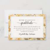 黄かわいらし色フローラ悔やみや弔慰葬儀 サンキューカード (正面)