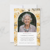 黄かわいらし色フローラ悔やみや弔慰葬儀 サンキューカード (正面)