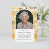 黄かわいらし色フローラ悔やみや弔慰葬儀 サンキューカード (スタンド正面)