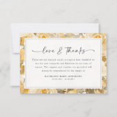 黄かわいらし色フローラ悔やみや弔慰葬儀 サンキューカード (正面)