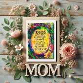 黄かわいらし色フローラ母ハート引用文 カード