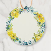 黄かわいらし色フローラ金ゴールドクロスバプテスマ披露宴 フェイバータグ (裏面)