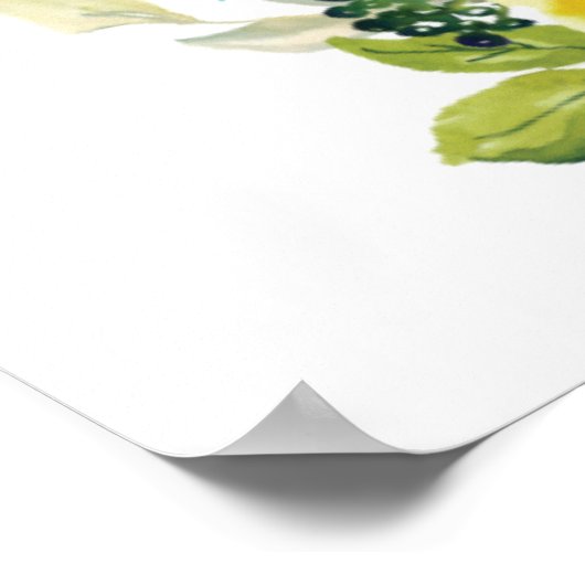 黄かわいらし色フローラ金ゴールドクロスバプテスムウェルカム ポスター (角)