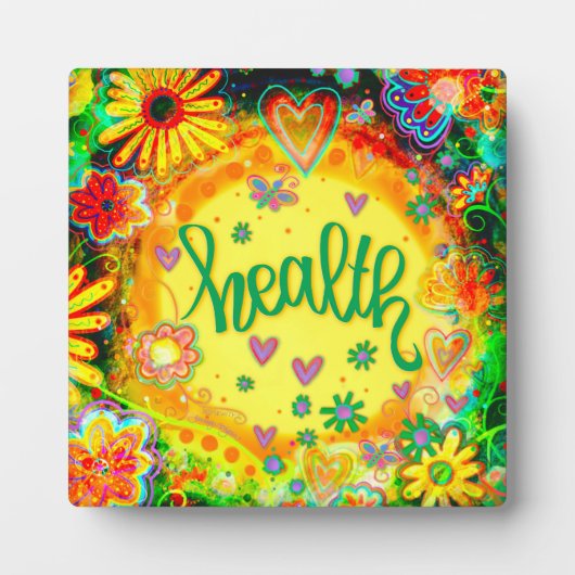 黄かわいらし色フローラ電話のヘルス フォトプラーク (正面)