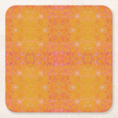 黄かわいらし色フローラ スクエアペーパーコースター (正面)