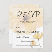 黄かわいらし色フローラRSVPカード 出欠カード (正面/裏面)