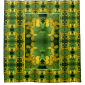 黄かわいらし色ワイルドフラワー抽象芸術パターン シャワーカーテン (正面)