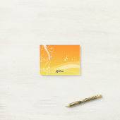 黄かわいらし色抽象芸術DIYお名前Post-It Notes ポストイット (デスク上)