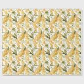 黄かわいらし色春の花包装紙 ラッピングペーパー (フラット)