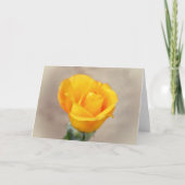 黄かわいらし色金ゴールドバラ開花アートノートカード カード (正面)
