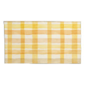 黄かわいらし色、オレンジ色の色のチェックパターン 枕カバー (裏面-右)