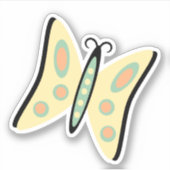 黄かわいらし色/ピーチバタフライ シール (正面)