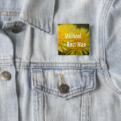 黄かわいらし花タンポ結婚ン花婿介添人 缶バッジ (インサイチュ)