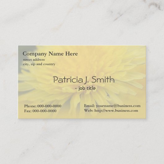 黄かわいらし野花 名刺 (正面)