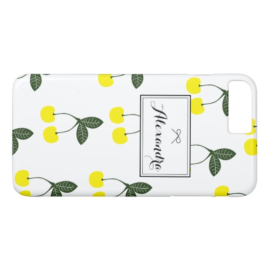 黄さくらんぼパターパーソナライズされたンiPhone 7 Plus Case-Mate iPhoneケース (裏面(横))