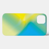 黄とターコイズ青の抽象芸術グローiphone 13  Case-Mate iPhoneケース (裏面 (横))