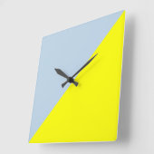 黄とボーの青の色の無地の背景 スクエア壁時計 (傾斜)