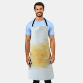 黄と白のイラストレーション エプロン (着用した状態)