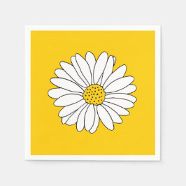 黄と白のデイジー2 スタンダードカクテルナプキン