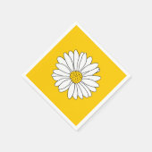 黄と白のデイジー2 スタンダードカクテルナプキン (角)