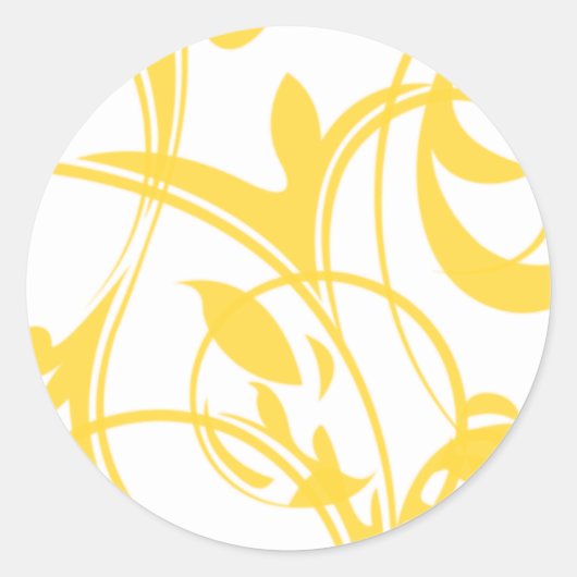 黄と白の招待状シール ラウンドシール (正面)