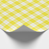 黄と白の格子模様の折り返し紙 ラッピングペーパー (角)