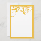 黄と白の渦巻きフレーム結婚式招待状 招待状 (裏面)