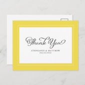 黄と白エレガントのモダンあり ポストカード (正面/裏面)