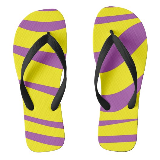 黄と紫のビーチサンダルカラフルThong Sandal ビーチサンダル (フットベッド)