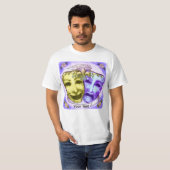 黄と紫の役者マスク Tシャツ (正面フル)