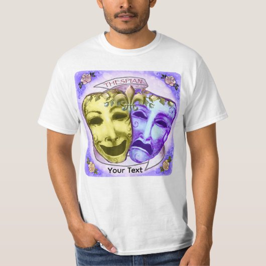 黄と紫の役者マスク Tシャツ (正面)