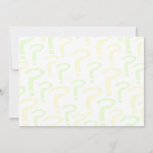 黄と緑のジェンダーが赤ちゃんのシャワーパーティー 招待状 (裏面)