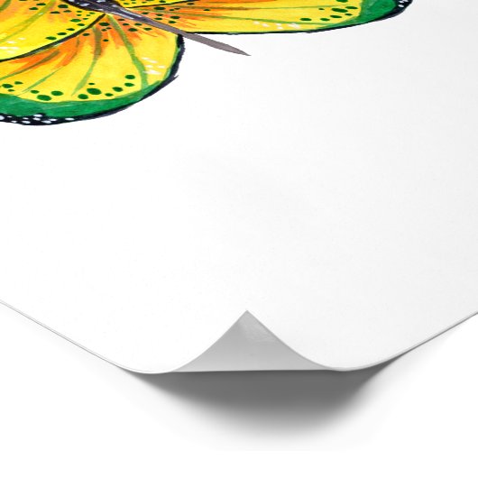 黄と緑の蝶 ポスター (角)