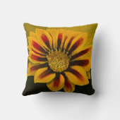 黄と赤のガザニストライプアの花 クッション (裏面)