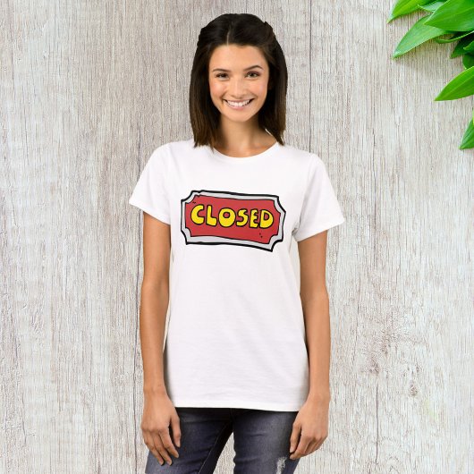 黄と赤のクローズドサイン Tシャツ