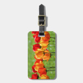 黄と赤のチューリップ ラゲッジタグ (正面縦)