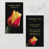 黄と赤のチューリップ 名刺 (正面/裏面)