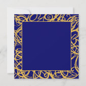 黄と青のスケッチフレーム結婚式招待状 招待状 (裏面)